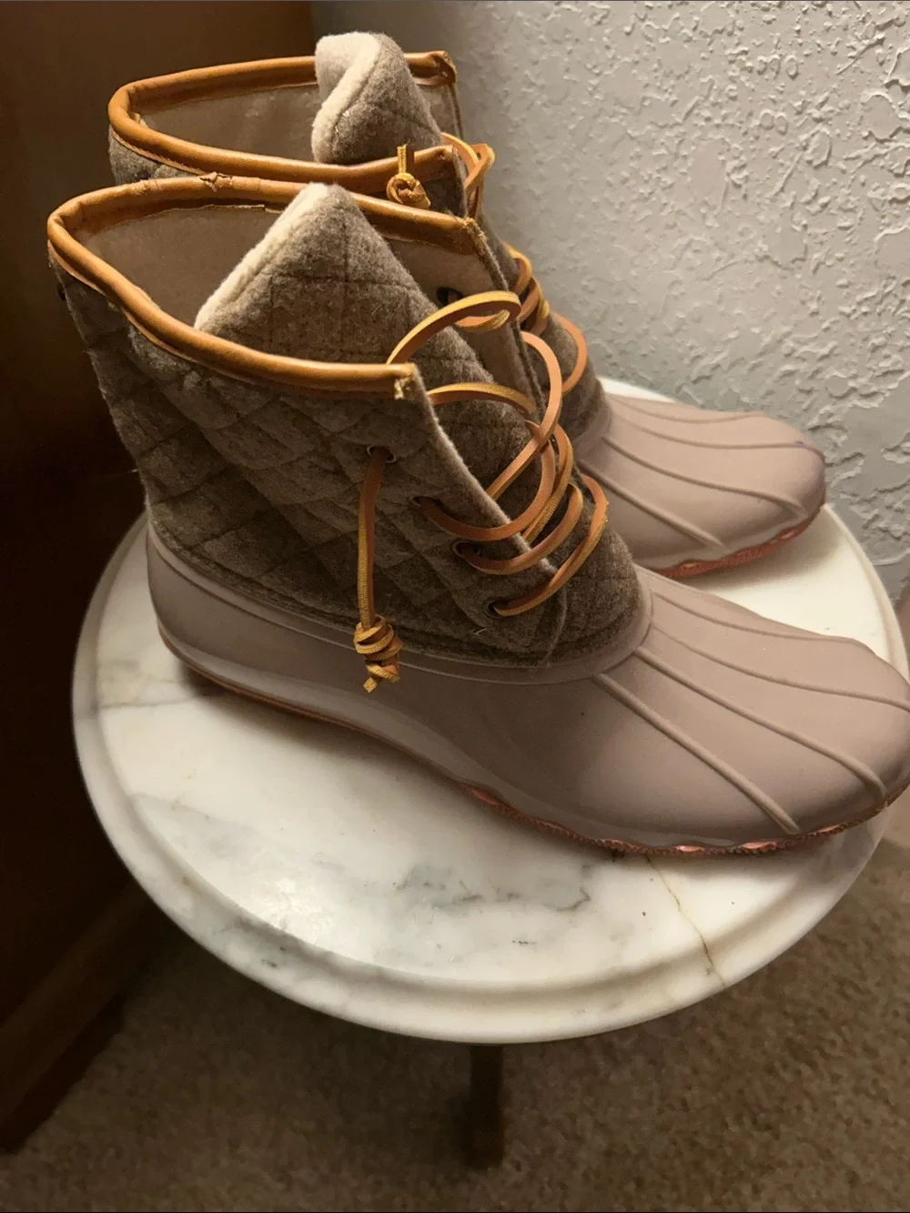 Women’s Waterproof Duck Boots - Taupe and Brown. NWOT. 10